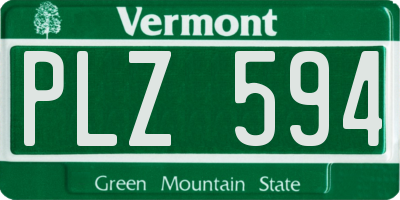 VT license plate PLZ594