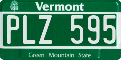 VT license plate PLZ595