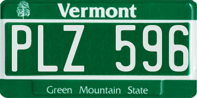 VT license plate PLZ596