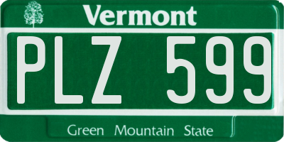 VT license plate PLZ599