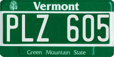 VT license plate PLZ605
