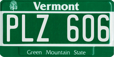 VT license plate PLZ606