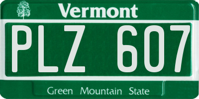 VT license plate PLZ607