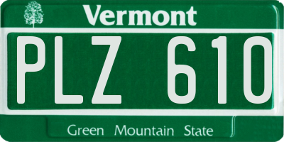 VT license plate PLZ610