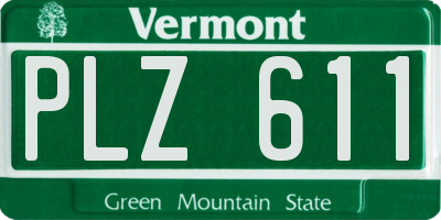VT license plate PLZ611