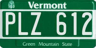 VT license plate PLZ612