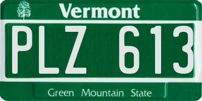 VT license plate PLZ613