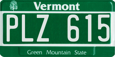 VT license plate PLZ615