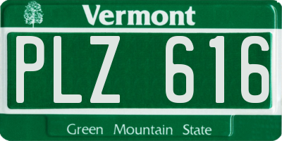 VT license plate PLZ616