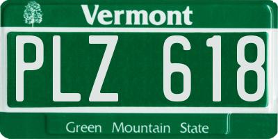 VT license plate PLZ618