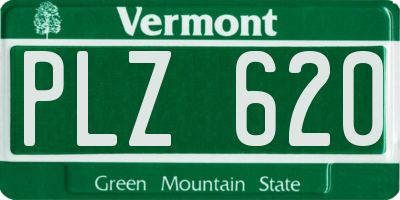 VT license plate PLZ620