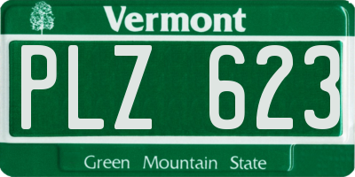 VT license plate PLZ623