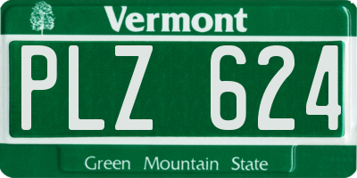 VT license plate PLZ624