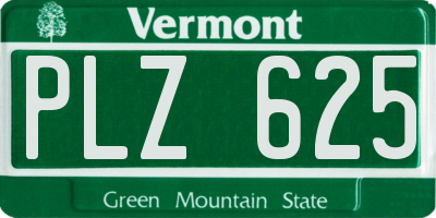 VT license plate PLZ625