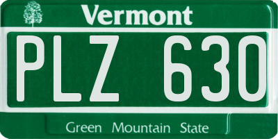 VT license plate PLZ630