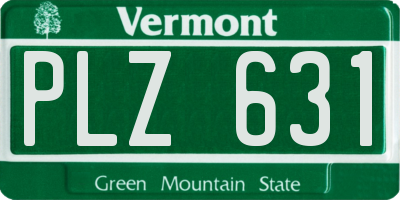 VT license plate PLZ631