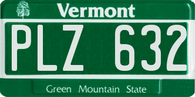 VT license plate PLZ632