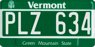 VT license plate PLZ634