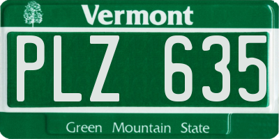 VT license plate PLZ635