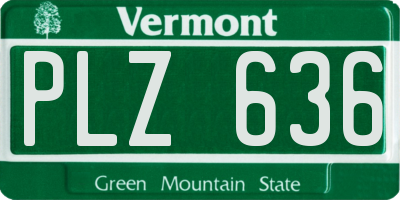 VT license plate PLZ636