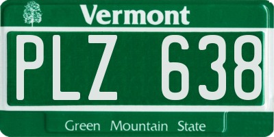 VT license plate PLZ638