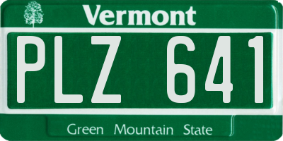 VT license plate PLZ641