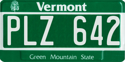 VT license plate PLZ642