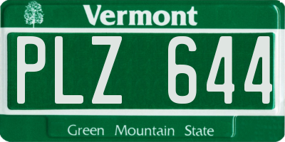 VT license plate PLZ644