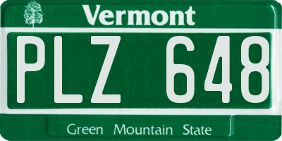 VT license plate PLZ648