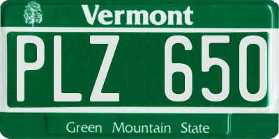 VT license plate PLZ650