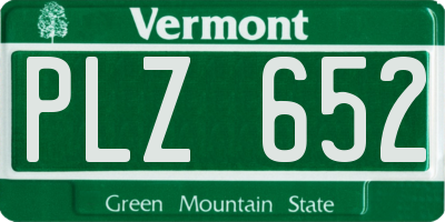 VT license plate PLZ652