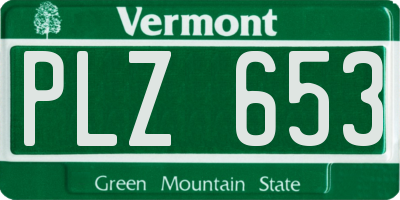 VT license plate PLZ653