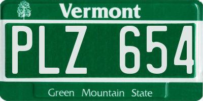 VT license plate PLZ654