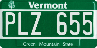 VT license plate PLZ655
