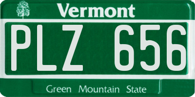 VT license plate PLZ656