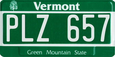 VT license plate PLZ657