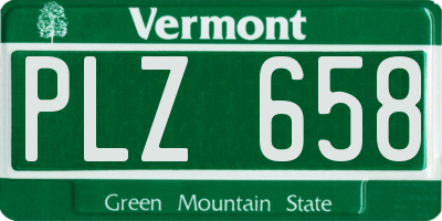 VT license plate PLZ658