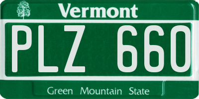 VT license plate PLZ660
