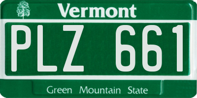 VT license plate PLZ661