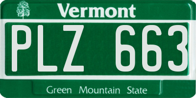 VT license plate PLZ663