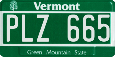 VT license plate PLZ665