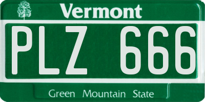 VT license plate PLZ666