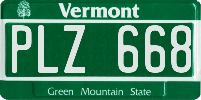 VT license plate PLZ668