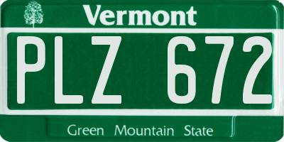 VT license plate PLZ672