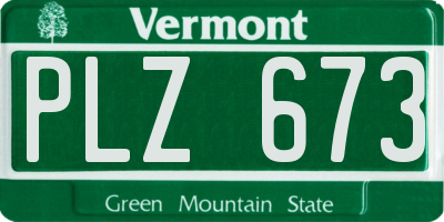 VT license plate PLZ673