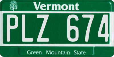 VT license plate PLZ674
