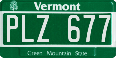 VT license plate PLZ677