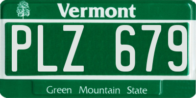 VT license plate PLZ679