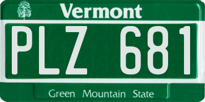 VT license plate PLZ681