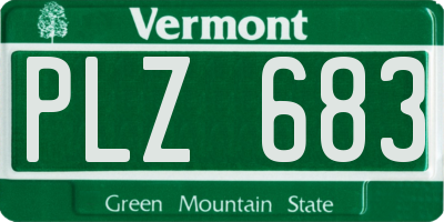 VT license plate PLZ683